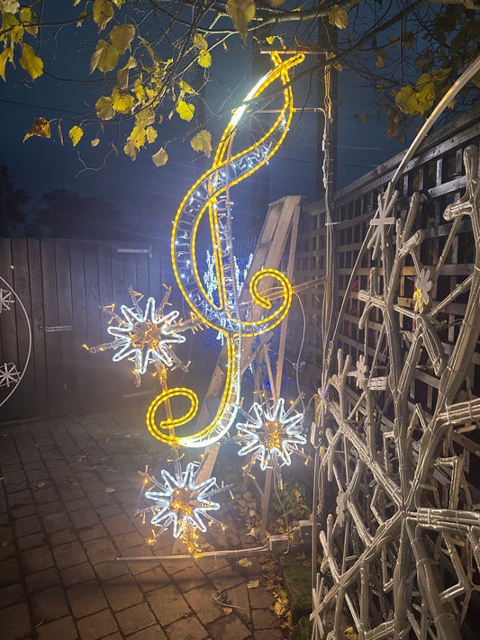 Best Outdoor Christmas Lights - Yellow and White LED With Moving Swirl
