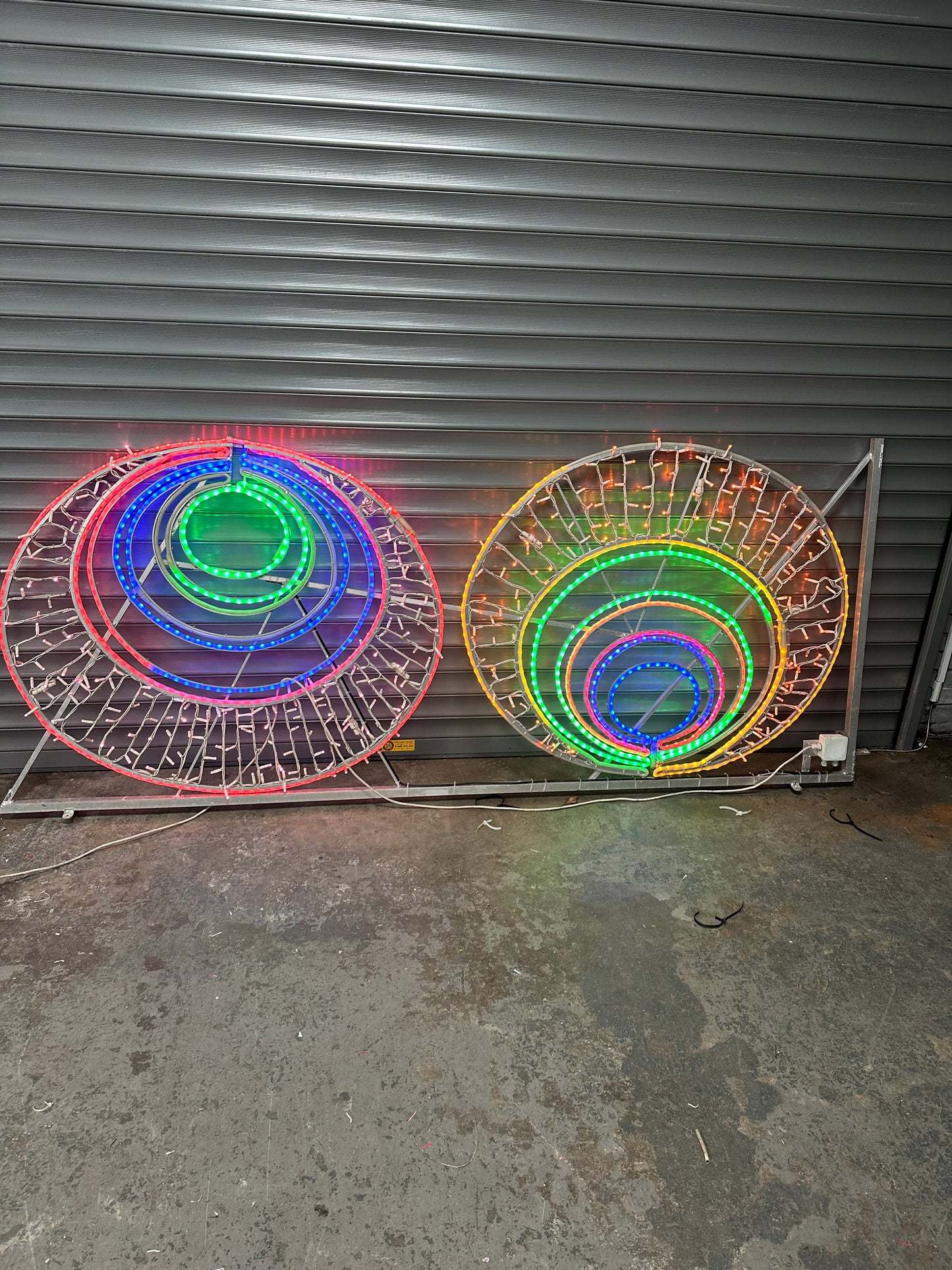 Multi coloured circle banner lights - Christmas Light Installers