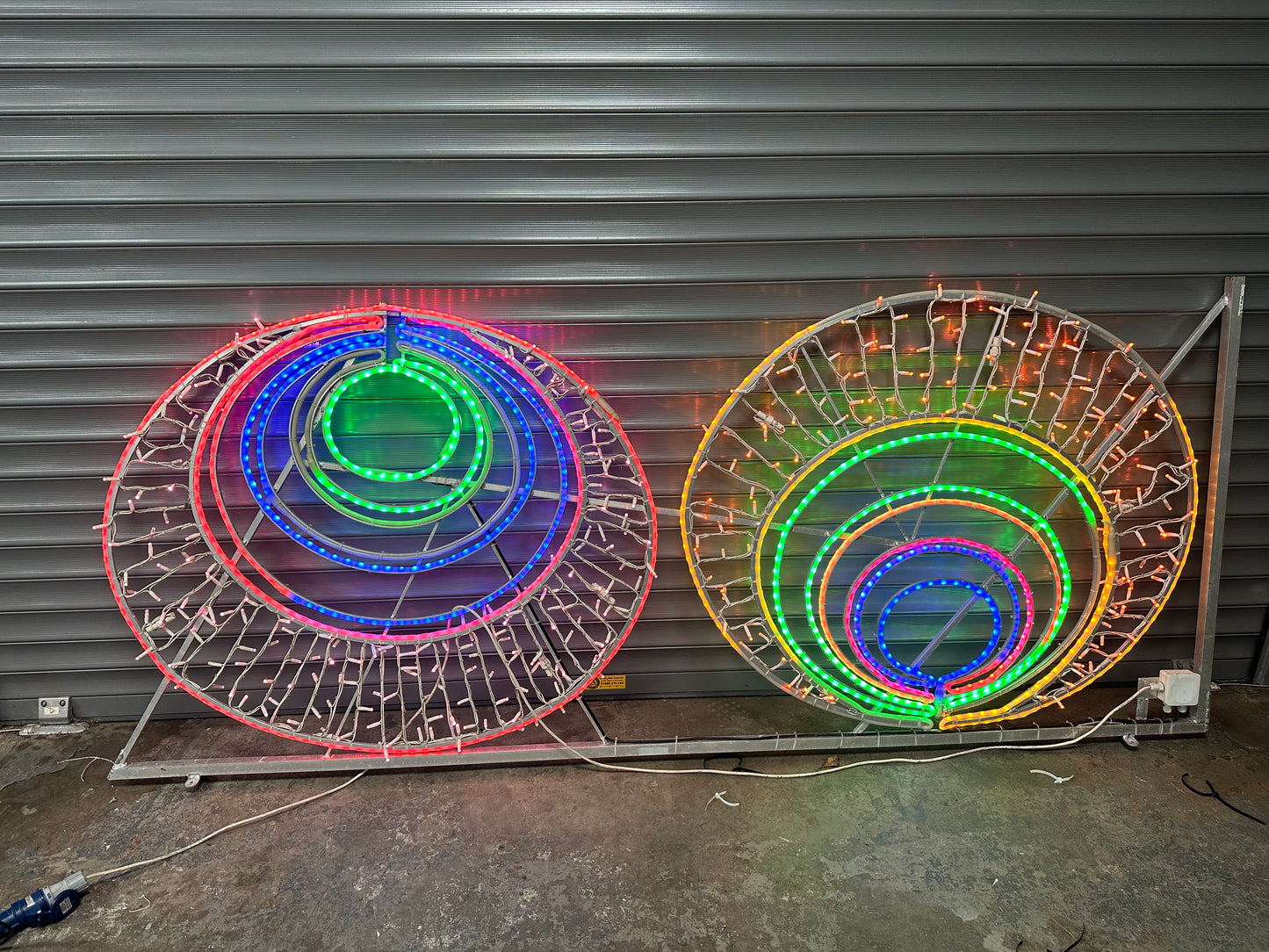 Multi coloured circle banner lights - Christmas Light Installers