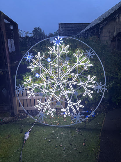 Large Snowflake Wheel, flashing snowflakes