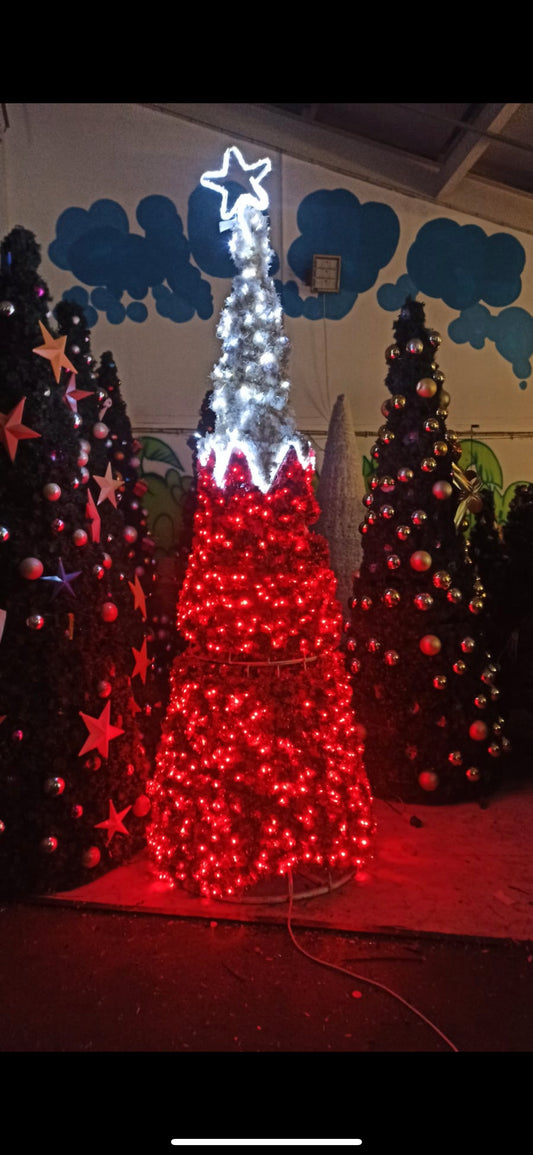 10ft Red and White Christmas tree