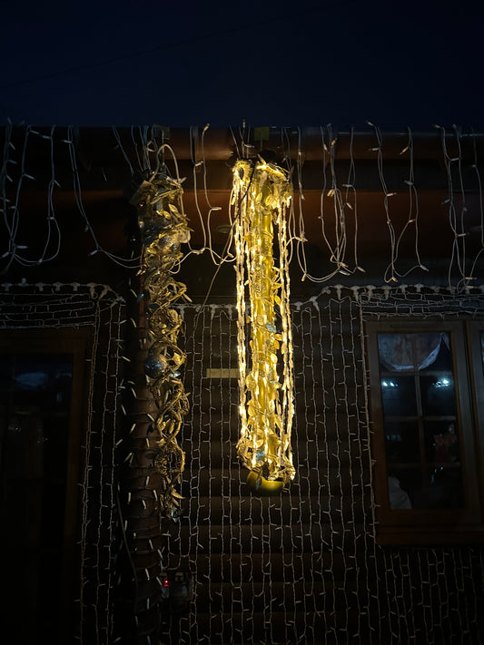 Single Hanging Golden Spiral Light - Festive Lighting