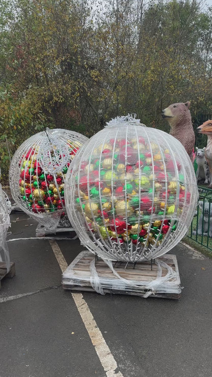 6ft LED Baubles filled with mini balls - Large Outdoor Christmas Decorations